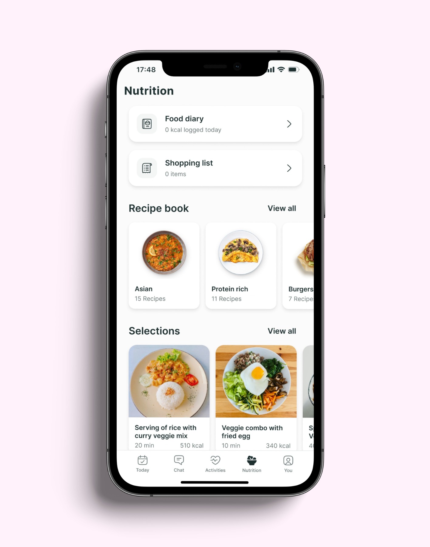 A mockup of the coaching app showcasing the different features.